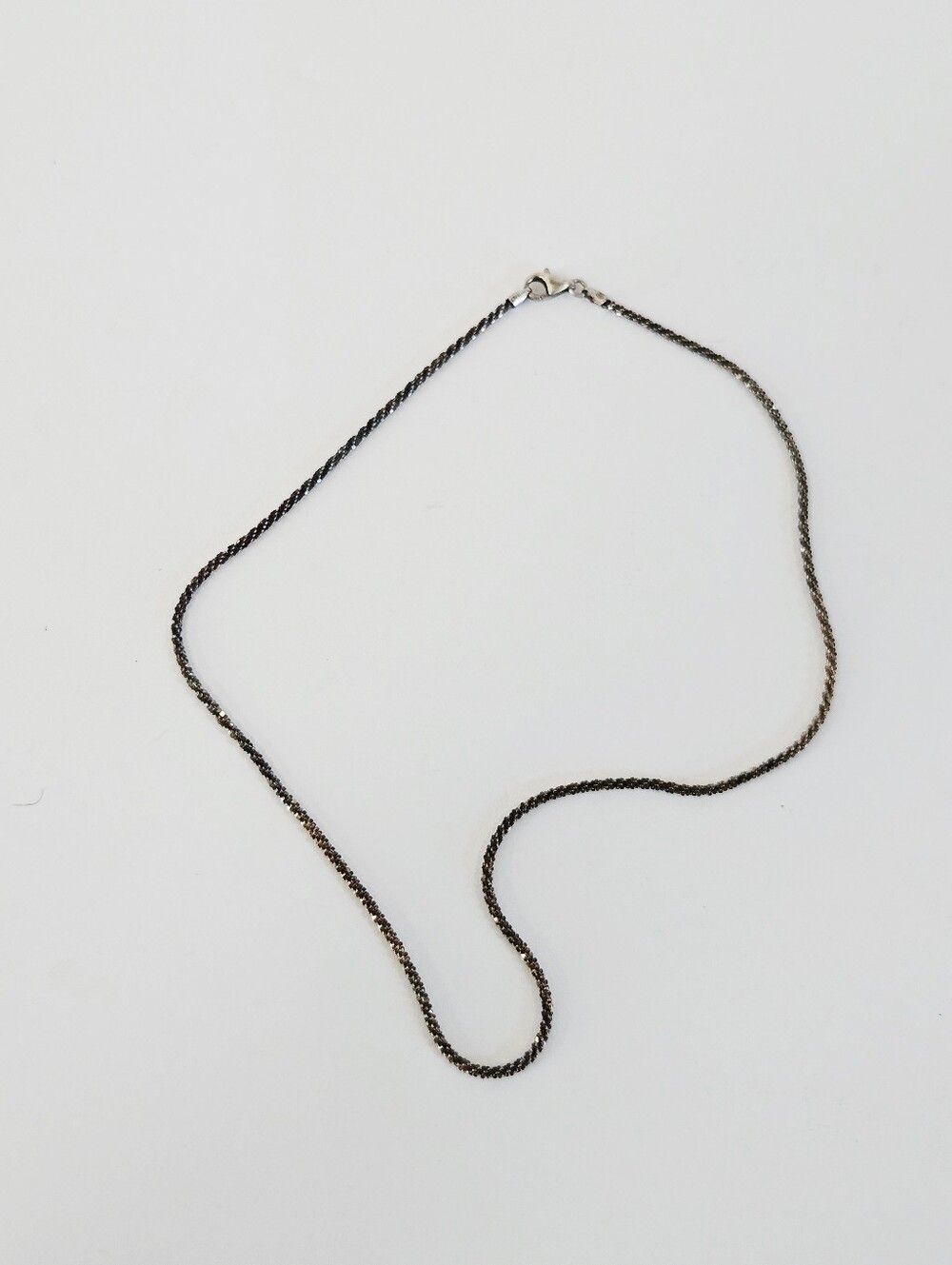 Vintage Milor Italy Sterling Silver 925 Twisted Linked Rope Chain Necklace 18"